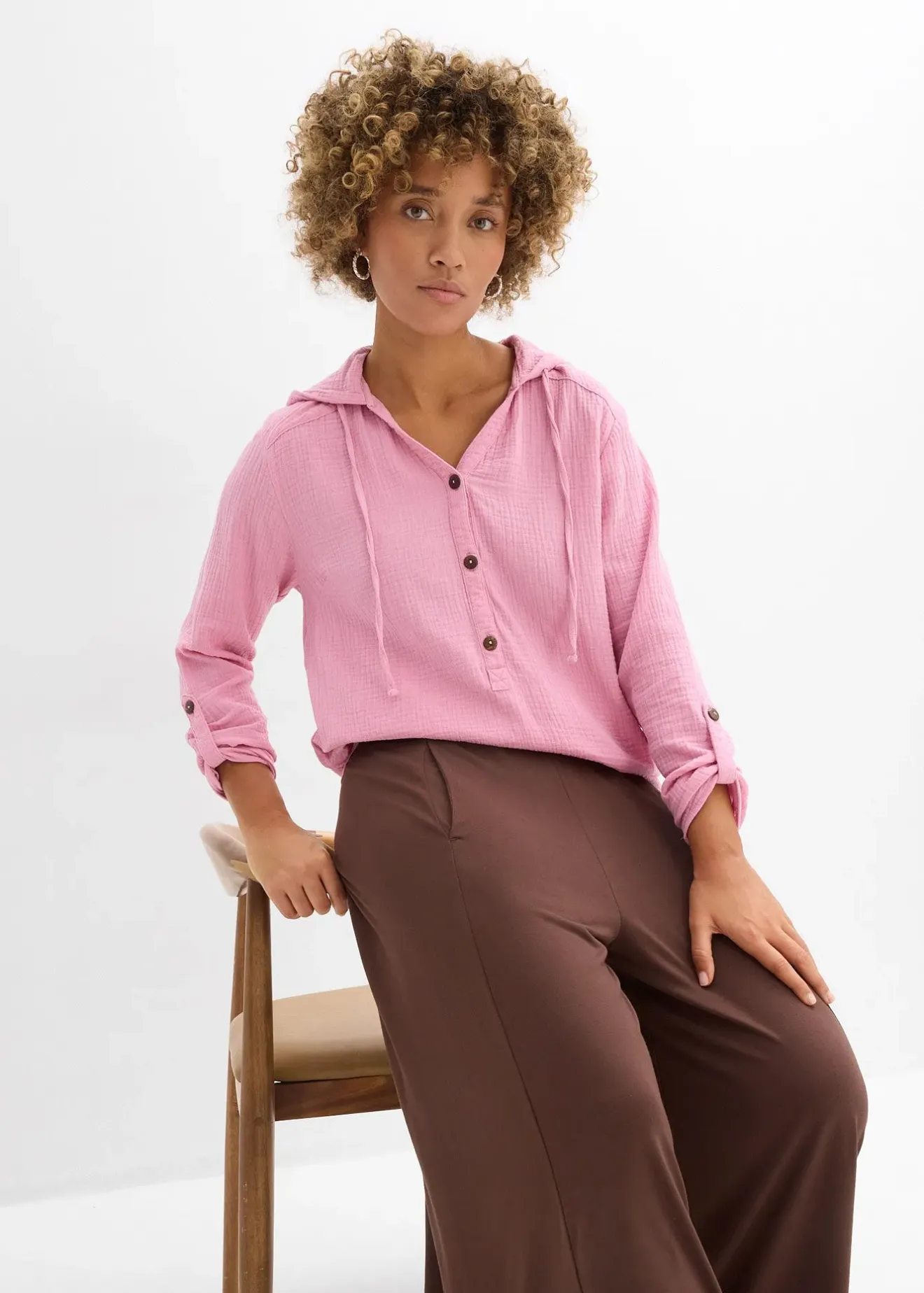 bonprix Blouse légère en gaze de coton|Femme Chemisiers