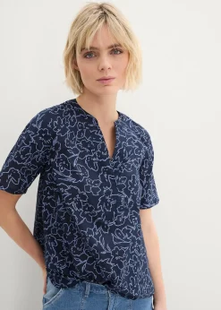 bonprix Blouse longue 100% coton|Femme Chemisiers