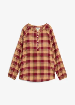 bonprix Blouse longue en flanelle|Femme Chemisiers