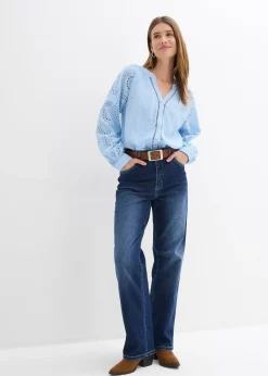 bonprix Blouse longue en gaze de coton légère|Femme Chemisiers