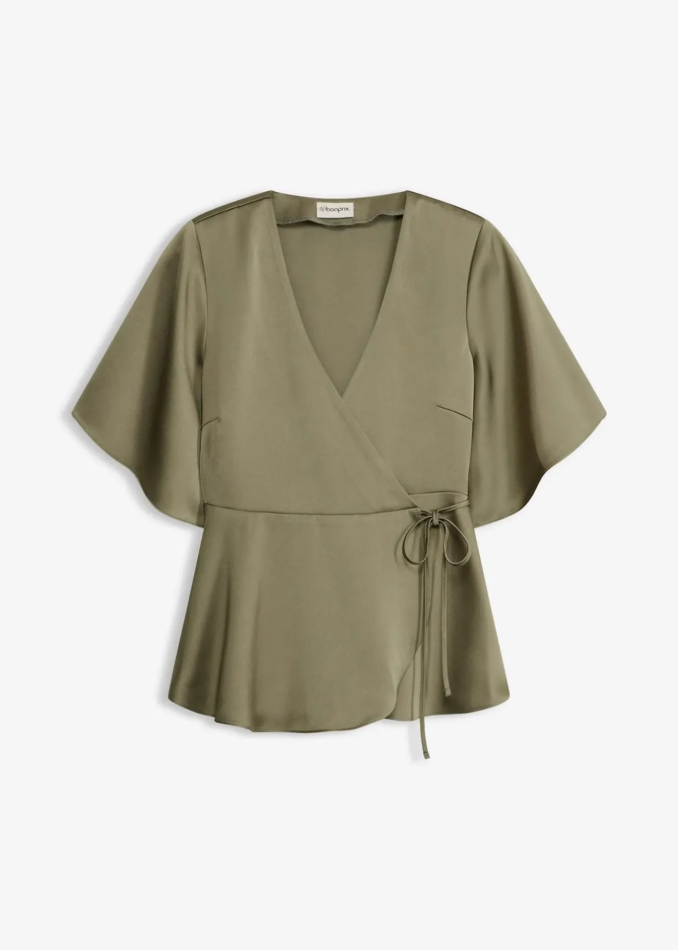 bonprix Blouse manches courtes à décolleté plongeant|Femme Chemisiers