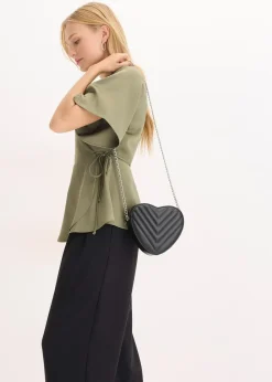 bonprix Blouse manches courtes à décolleté plongeant|Femme Chemisiers