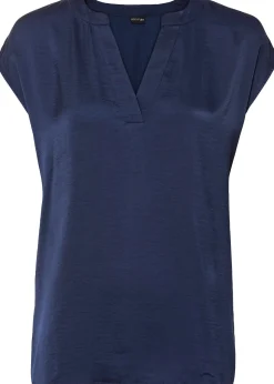 bonprix Blouse manches courtes ample en satin avec épaules descendues|Femme Chemisiers