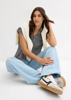 Femme bonprix Chemisiers|Blouse manches courtes en viscose fluide