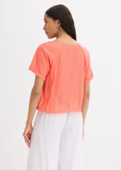 bonprix Blouse manches courtes en viscose mélangée|Femme Chemisiers