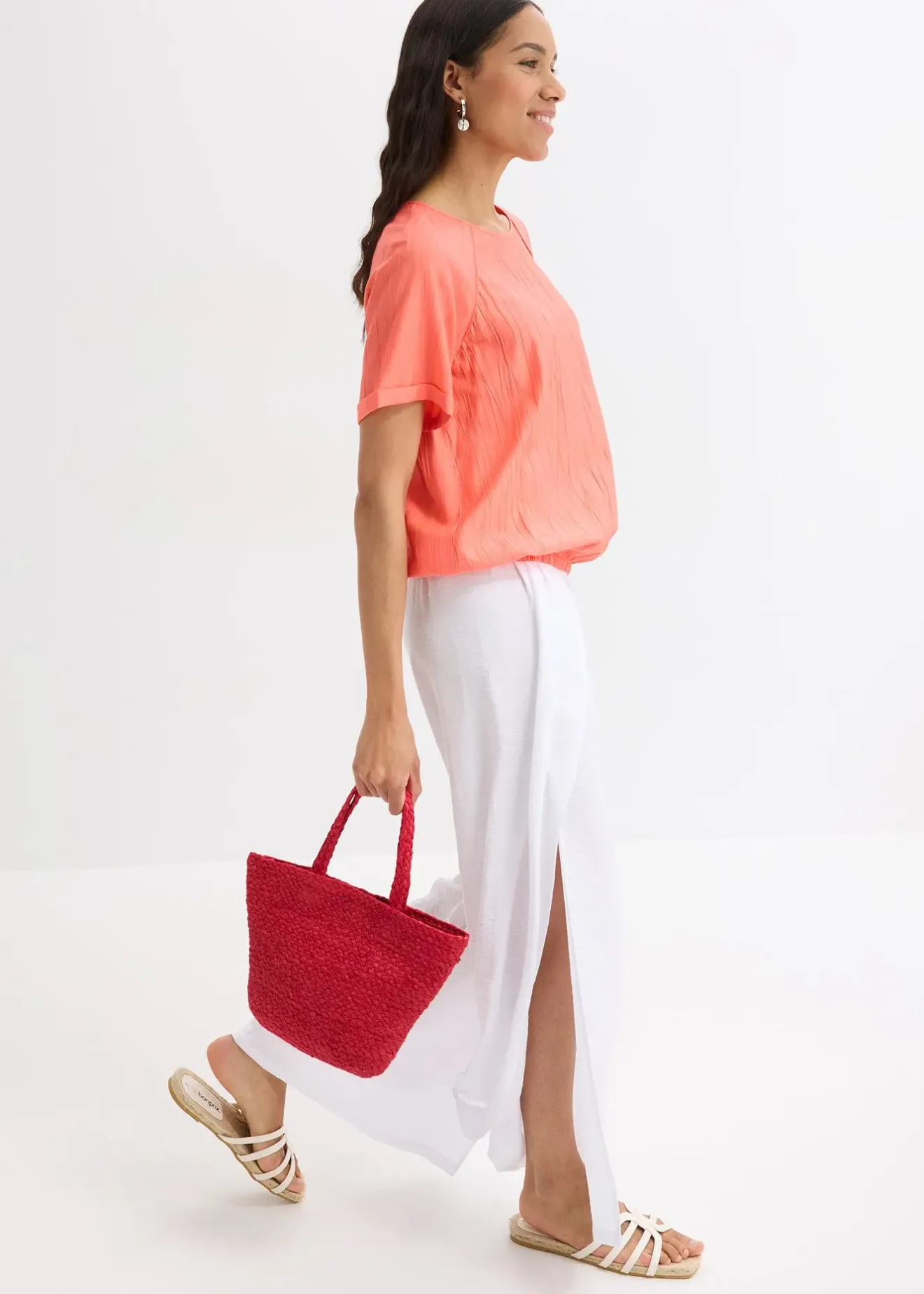 bonprix Blouse manches courtes en viscose mélangée|Femme Chemisiers