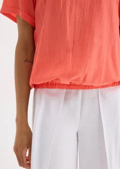 bonprix Blouse manches courtes en viscose mélangée|Femme Chemisiers