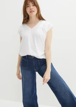 Femme bonprix Chemisiers|Blouse manches courtes en viscose fluide