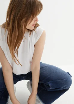 Femme bonprix Chemisiers|Blouse manches courtes en viscose fluide