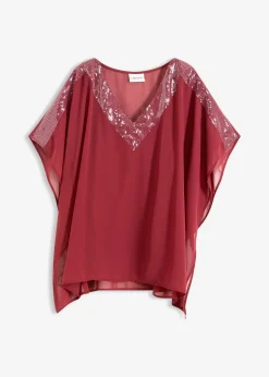 bonprix Blouse oversize à empiècement orné de sequins|Femme Mode Festive|Chemisiers