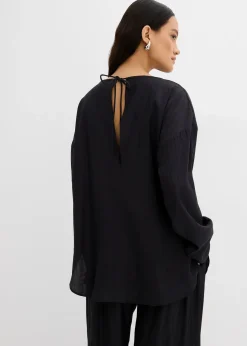 Femme bonprix Deux Pièces & Ensembles|Chemisiers|Blouse oversize en crépon de viscose mélangée