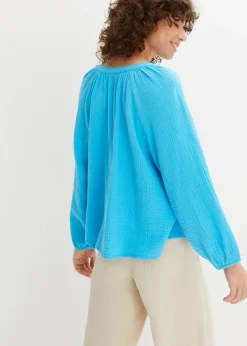 Femme bonprix Chemisiers|Blouse oversize en gaze de coton