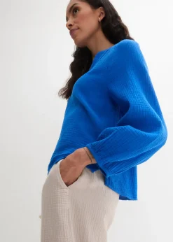 bonprix Blouse oversize en gaze de coton|Femme Chemisiers