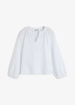 bonprix Blouse oversize en gaze de coton|Femme Chemisiers