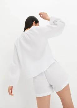 bonprix Blouse oversize en gaze de coton|Femme Chemisiers