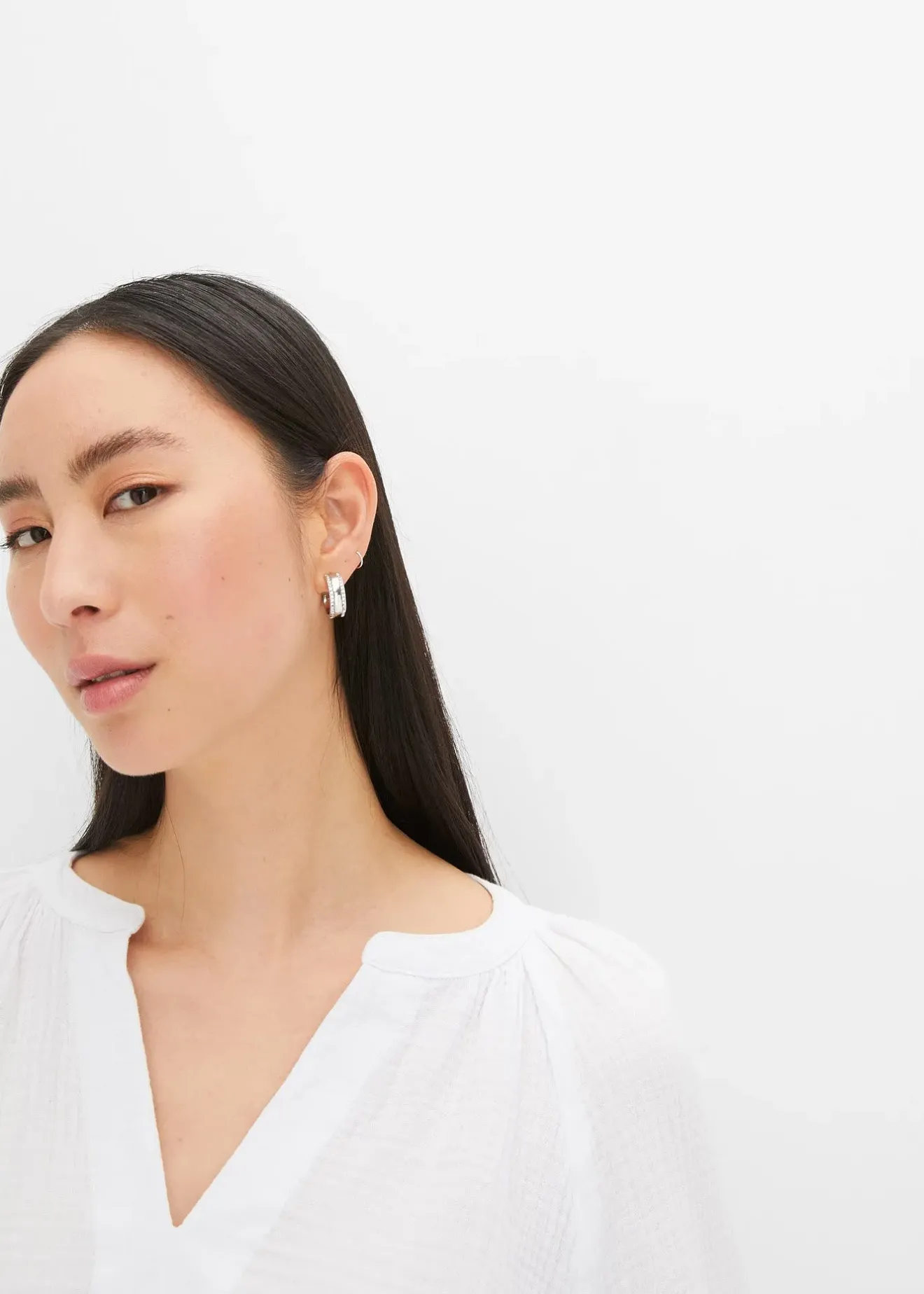 bonprix Blouse oversize en gaze de coton|Femme Chemisiers