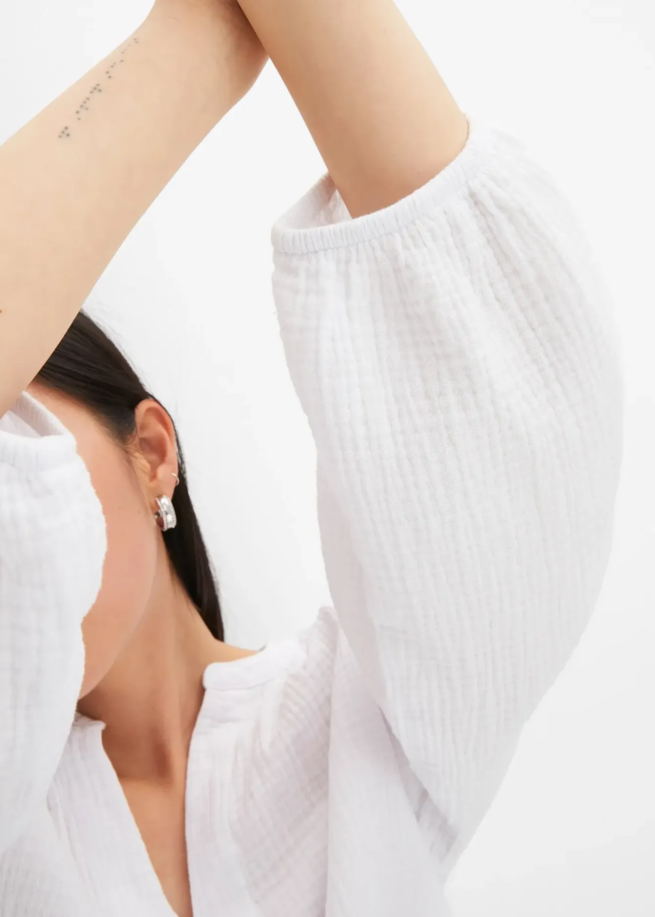 bonprix Blouse oversize en gaze de coton|Femme Chemisiers