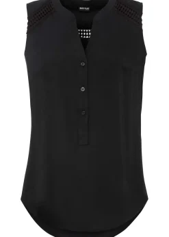 Femme bonprix Chemisiers|T-Shirts & Tops|Blouse sans manches avec détail au crochet