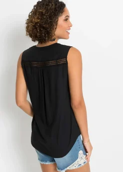 Femme bonprix Chemisiers|T-Shirts & Tops|Blouse sans manches avec détail au crochet
