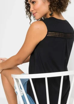 Femme bonprix Chemisiers|T-Shirts & Tops|Blouse sans manches avec détail au crochet