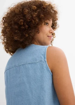 bonprix Blouse sans manches en jean|Femme Chemisiers|T-Shirts & Tops