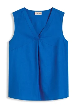 bonprix Blouse sans manches en lin mélangé|Femme Chemisiers|T-Shirts & Tops