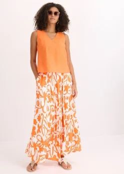 Femme bonprix Chemisiers|T-Shirts & Tops|Blouse sans manches en viscose mélangée