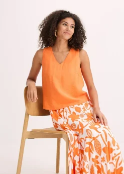 Femme bonprix Chemisiers|T-Shirts & Tops|Blouse sans manches en viscose mélangée