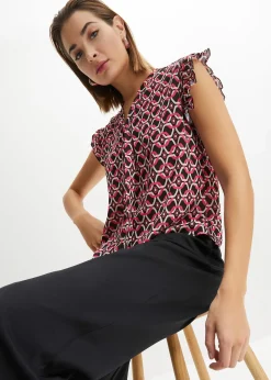 bonprix Blouse sans manches imprimée|Femme Chemisiers|T-Shirts & Tops