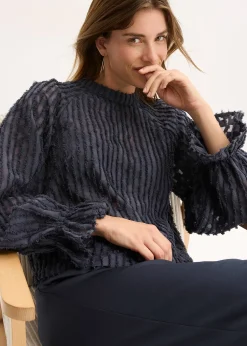 bonprix Blouse texturée|Femme Chemisiers