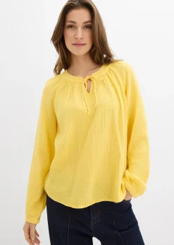 bonprix Blouse T-shirt en gaze de coton|Femme Chemisiers