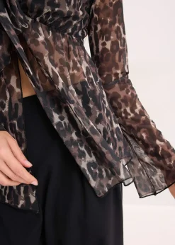 bonprix Blouse T-shirt en mesh près du corps|Femme Chemisiers