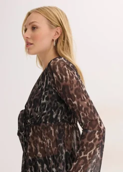 bonprix Blouse T-shirt en mesh près du corps|Femme Chemisiers