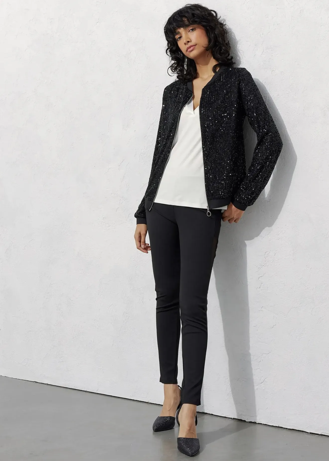 bonprix Blouson à sequins|Femme Vestes & Manteaux