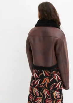 Femme bonprix Vestes & Manteaux|Blouson aviateur effet peau de mouton