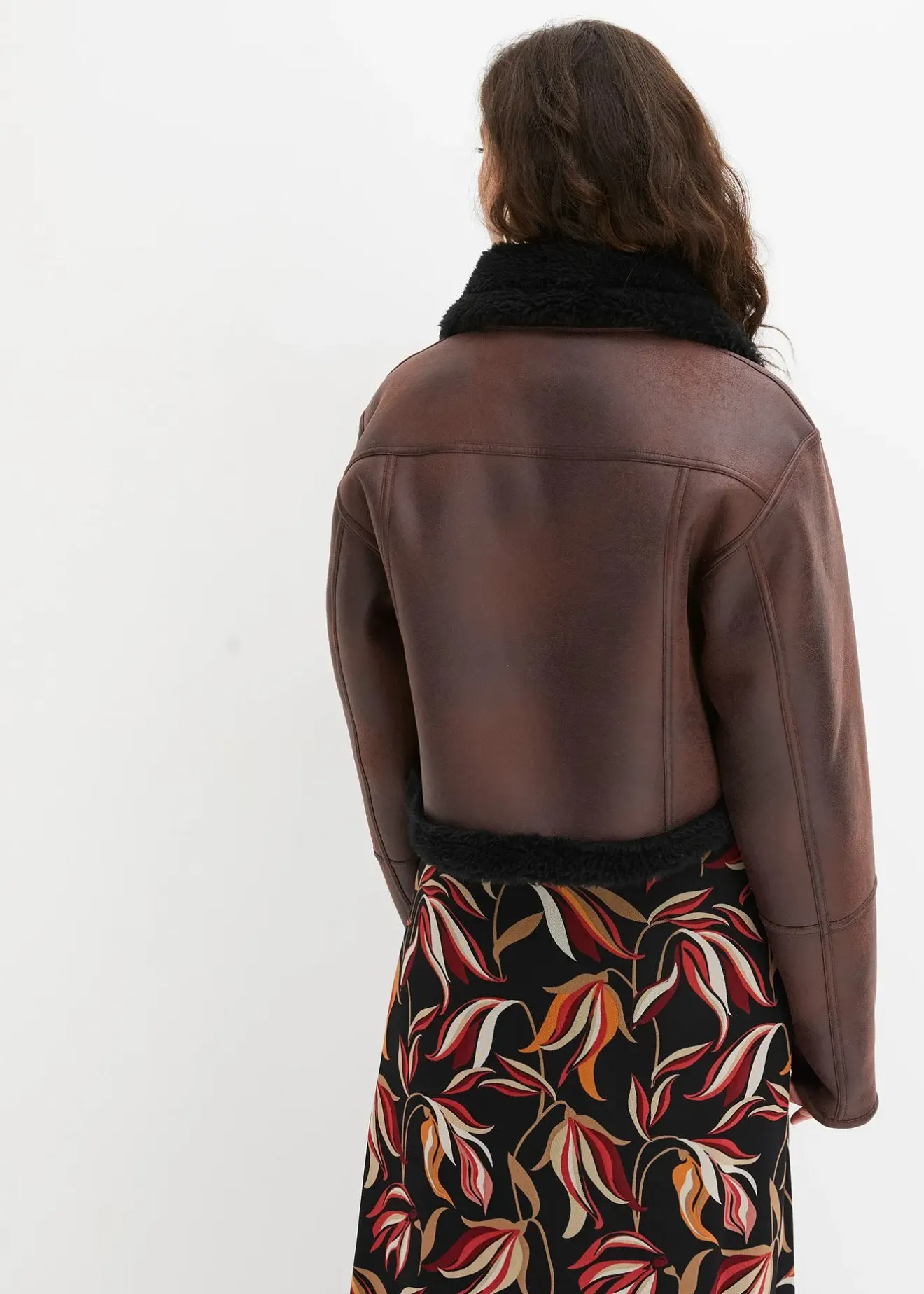 Femme bonprix Vestes & Manteaux|Blouson aviateur effet peau de mouton