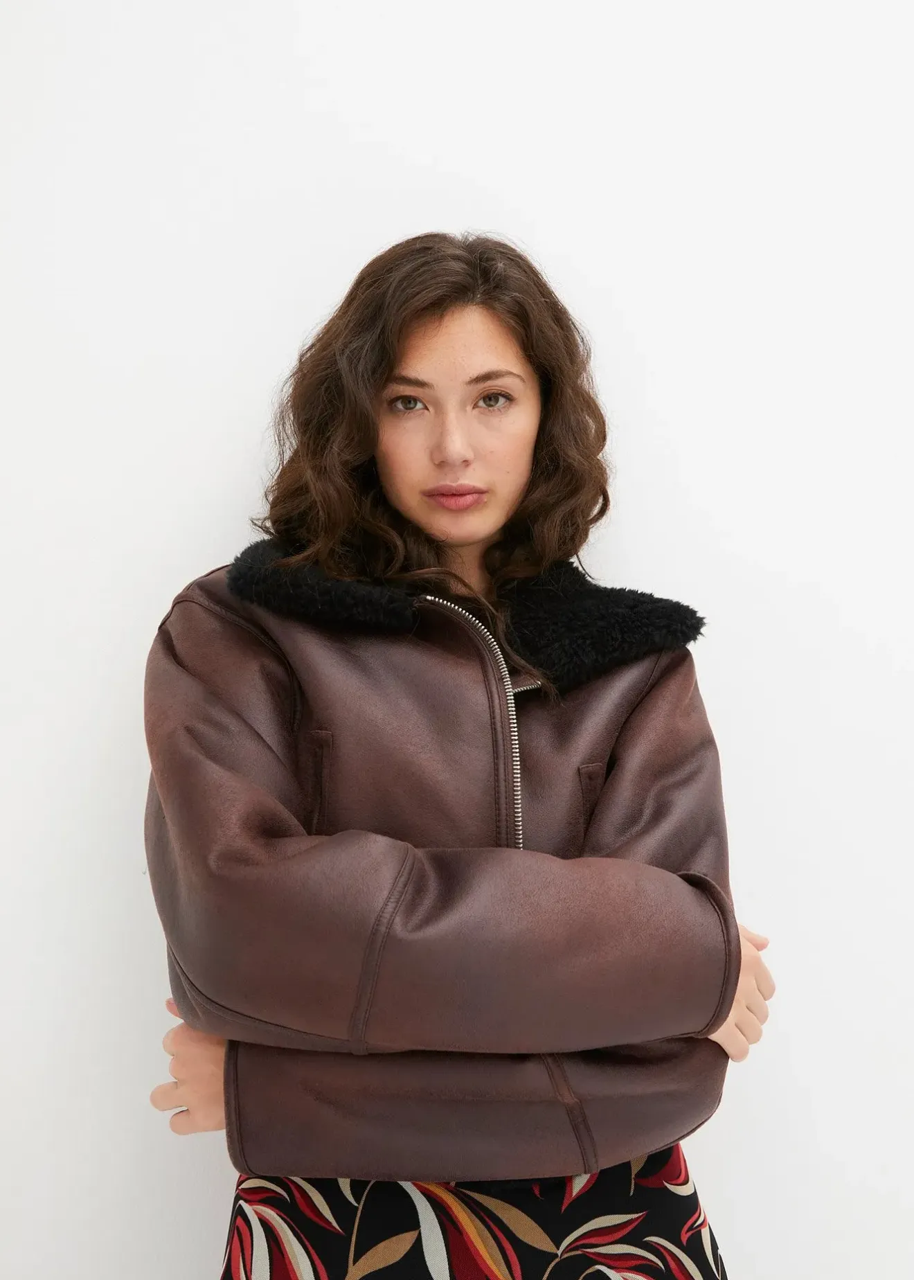 Femme bonprix Vestes & Manteaux|Blouson aviateur effet peau de mouton