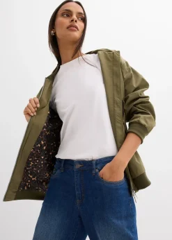 bonprix Blouson aviateur large à doublure léopard|Femme Vestes & Manteaux