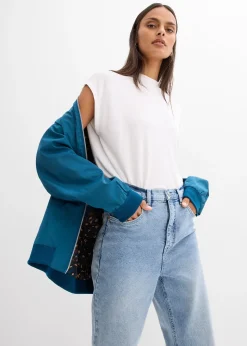 Femme bonprix Vestes & Manteaux|Blouson aviateur large à doublure léopard