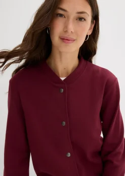 Femme bonprix Sweats|Blouson boutonné en molleton