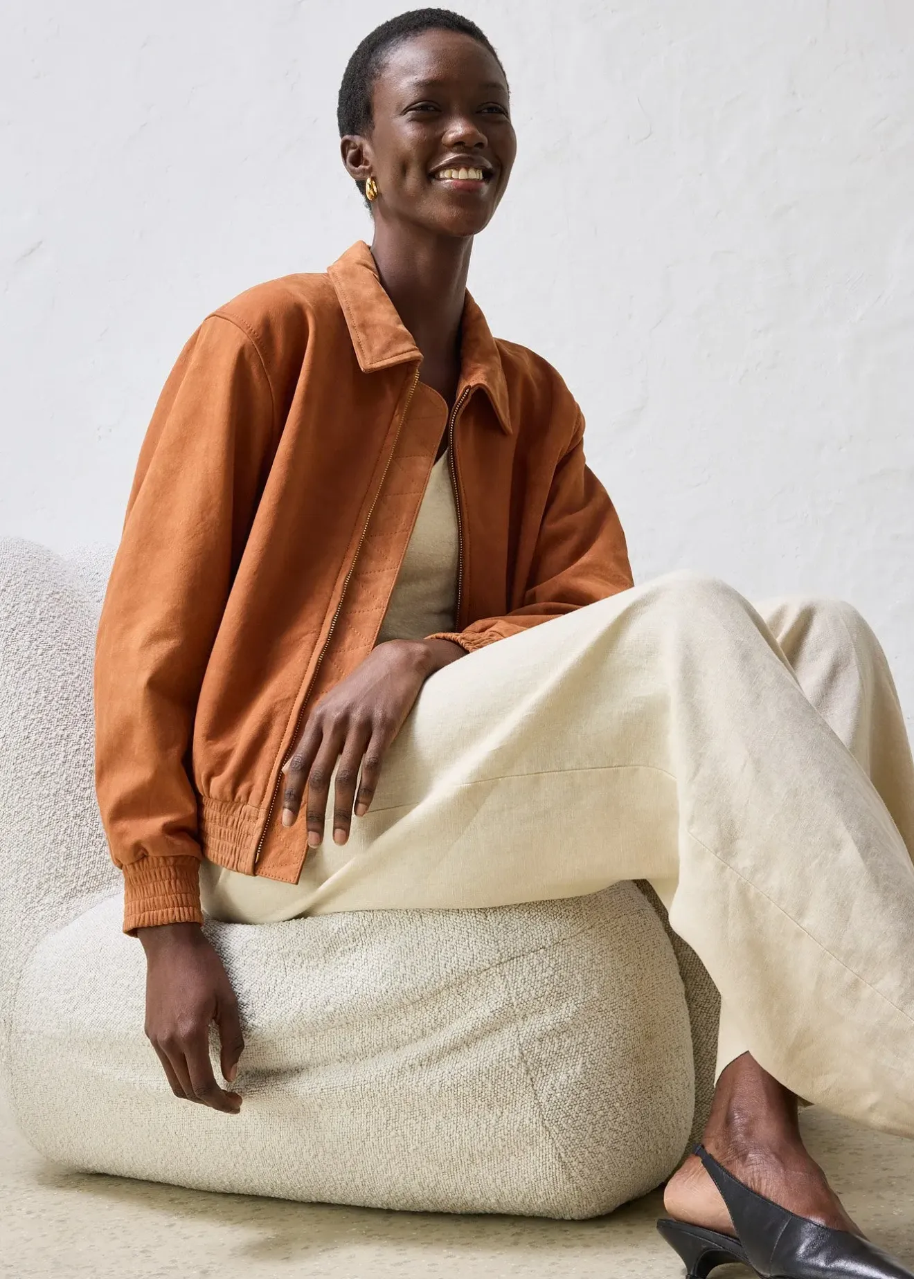 Femme bonprix Premium|Vestes & Manteaux|Blouson en cuir velours