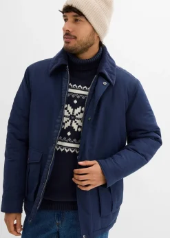 Homme bonprix Vestes|Blouson rembourré pour l’hiver avec col en velours côtelé