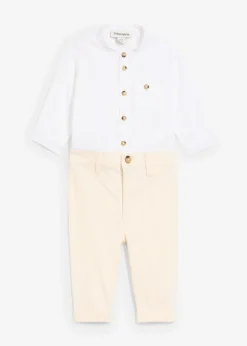 bonprix Body chemise et pantalon chino 100% coton (ens. 2 pces)|Enfant Vêtements Enfant|Pantalons & Leggings