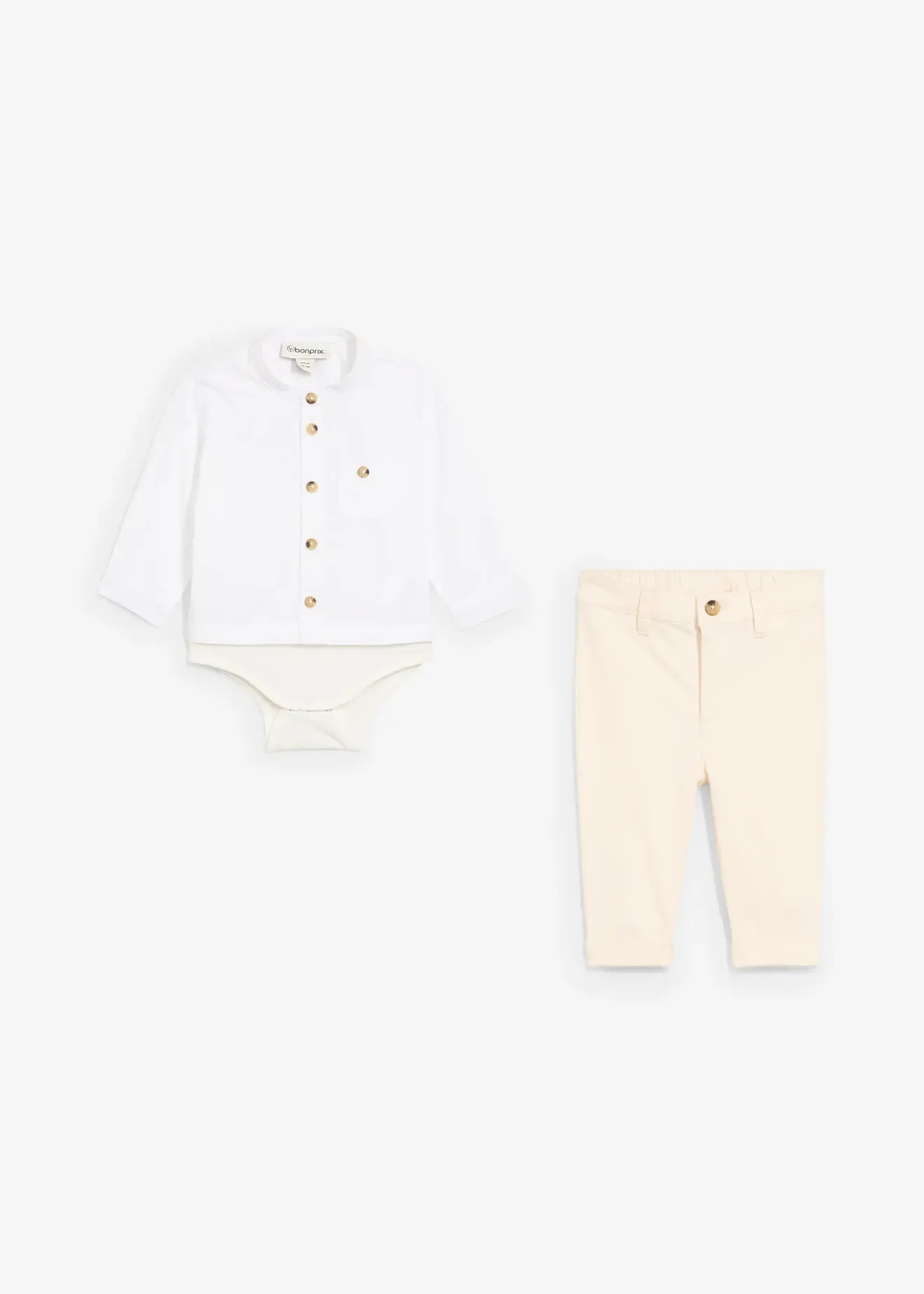 bonprix Body chemise et pantalon chino 100% coton (ens. 2 pces)|Enfant Vêtements Enfant|Pantalons & Leggings