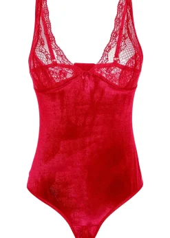 Femme bonprix Bodies|Dessous|Body en velours ouvert