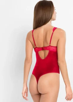 Femme bonprix Bodies|Dessous|Body en velours ouvert