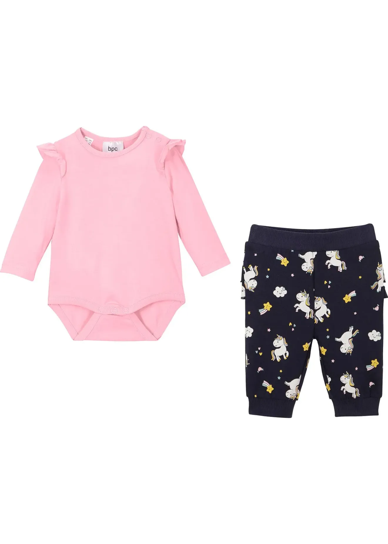 Enfant bonprix Vêtements Enfant|Pantalons & Leggings|Body manches longues + pantalon sweat bébé (Ens. 2 pces.) coton