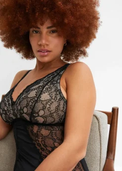 Femme bonprix Bodies|Dessous|Body sans armatures avec dentelle