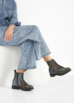 Femme bonprix Boots|Boots à lacets à motif floral