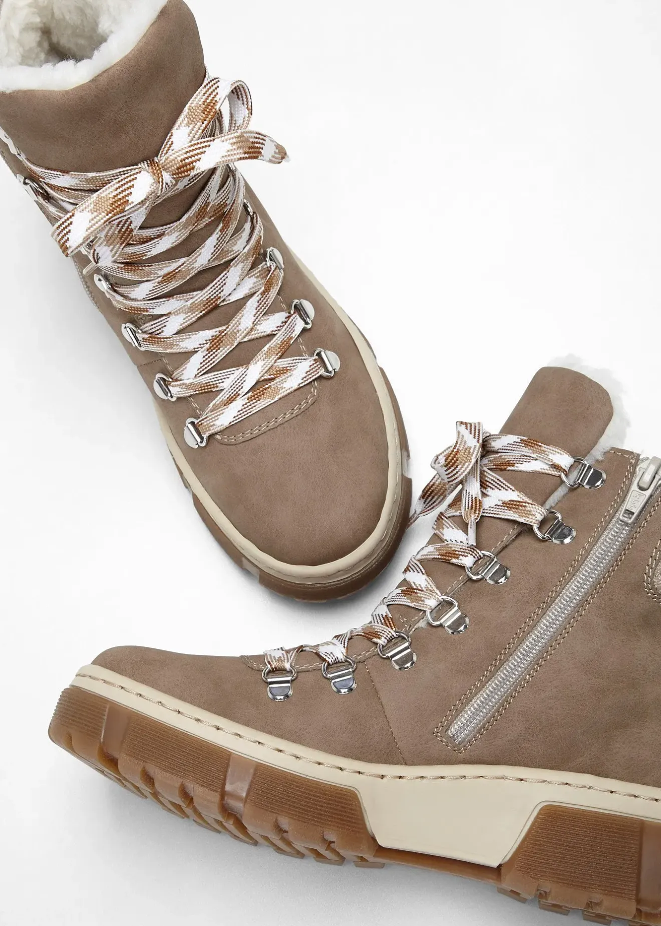 Rieker Boots à lacets|Femme Chaussures D'Hiver Fourrées|Marques